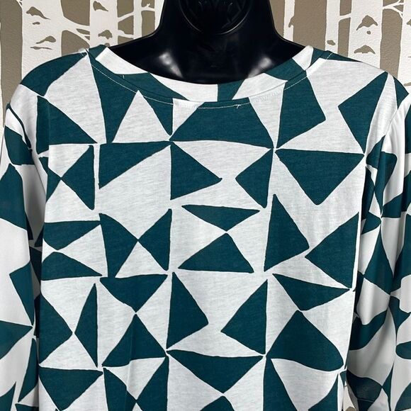 Ann Taylor LOFT Geometric Print Chiffon Sleeve T-Shirt M NEW - Picture 10 of 11